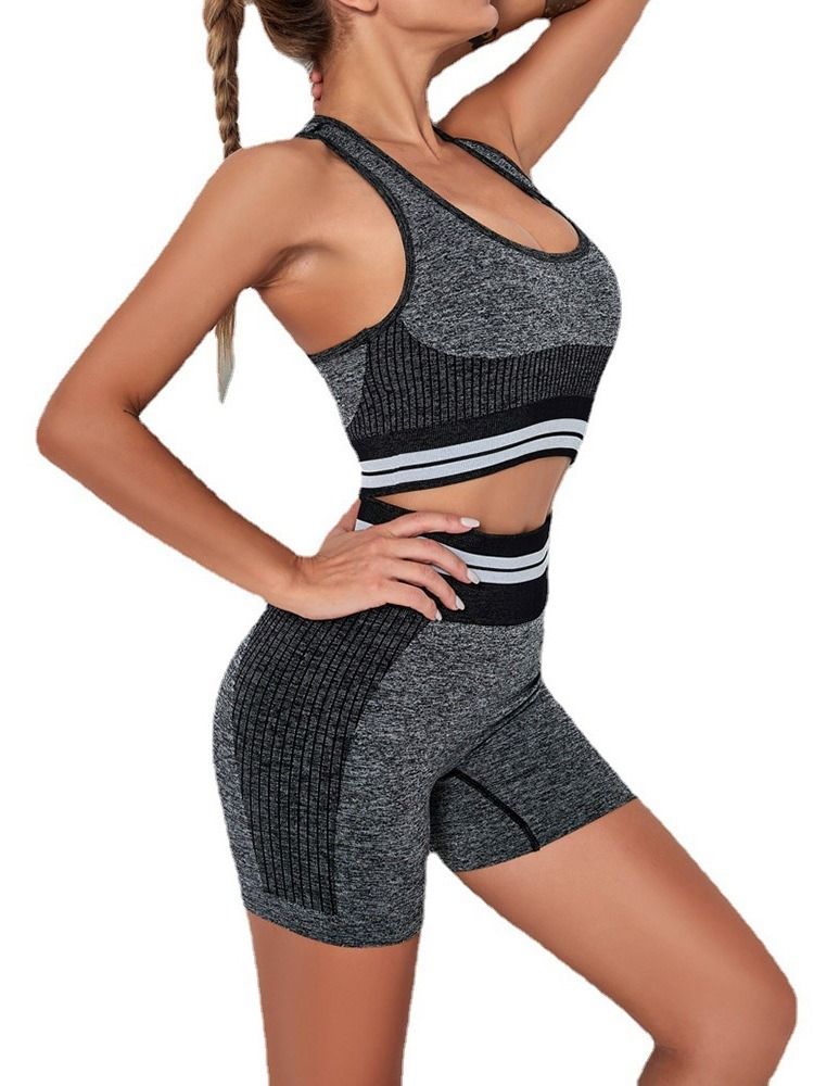 Stripe Nylon Anti-Sweat Ärmlös Tröja Klädeset