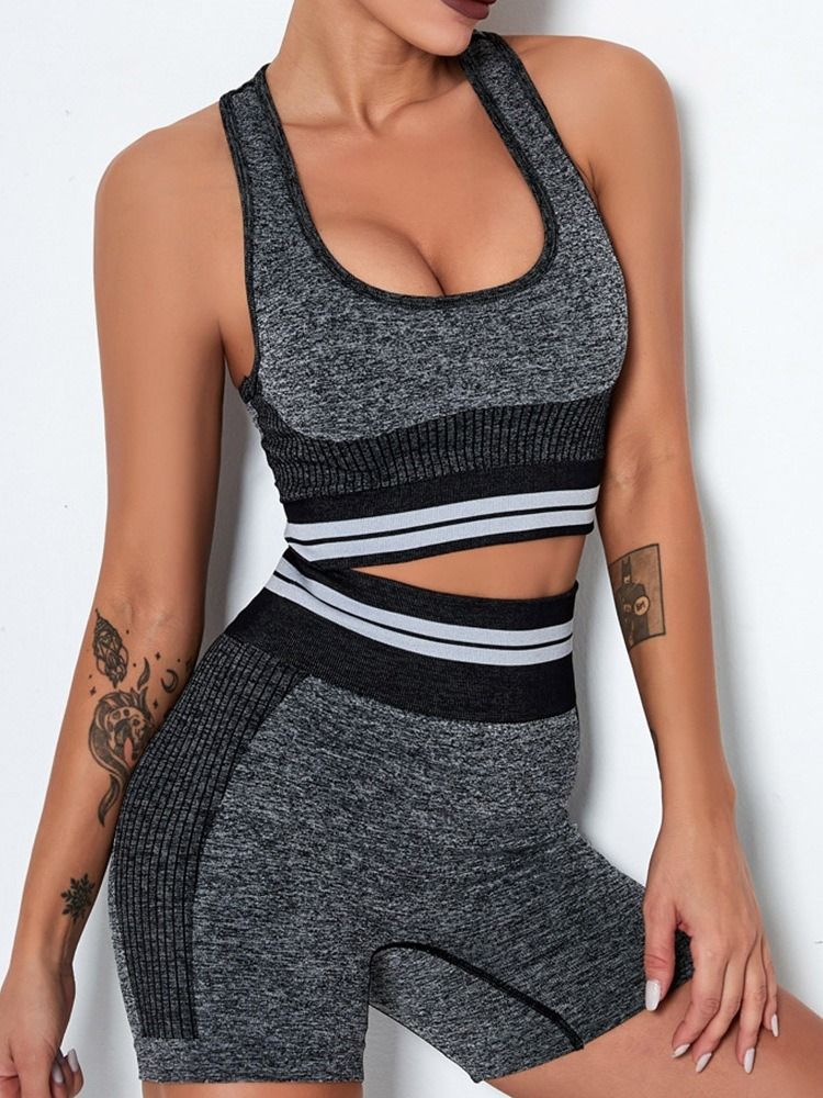 Stripe Nylon Anti-Sweat Ärmlös Tröja Klädeset