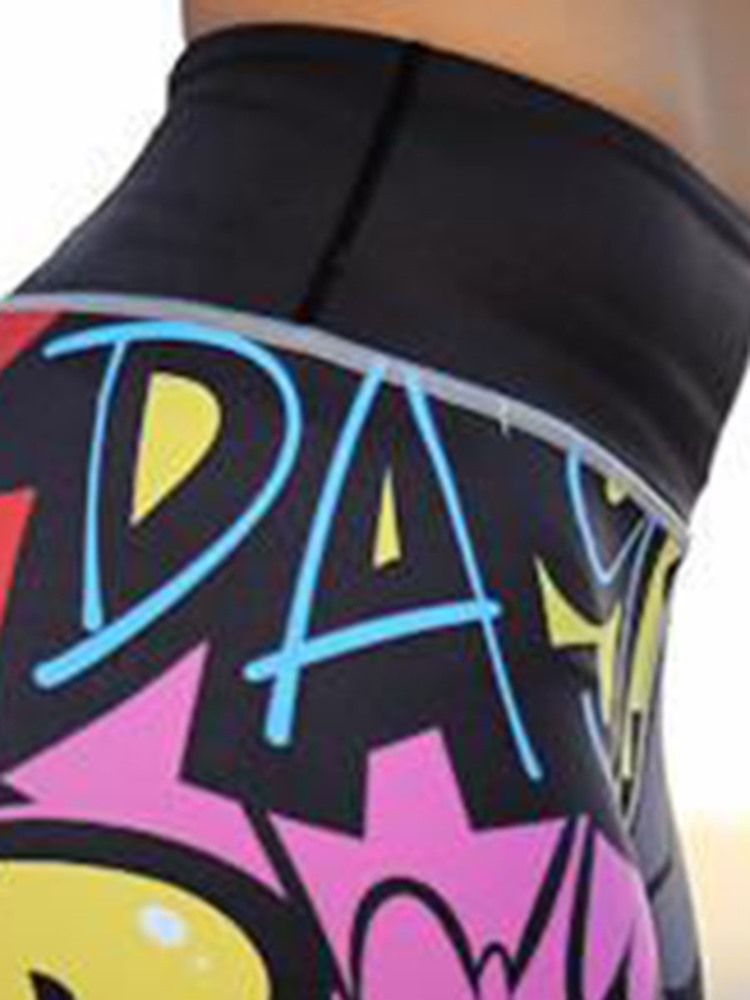Termobrev Polyestertryck Yogabyxor Yogabyxor Tiktok Leggings Med Hög Midja