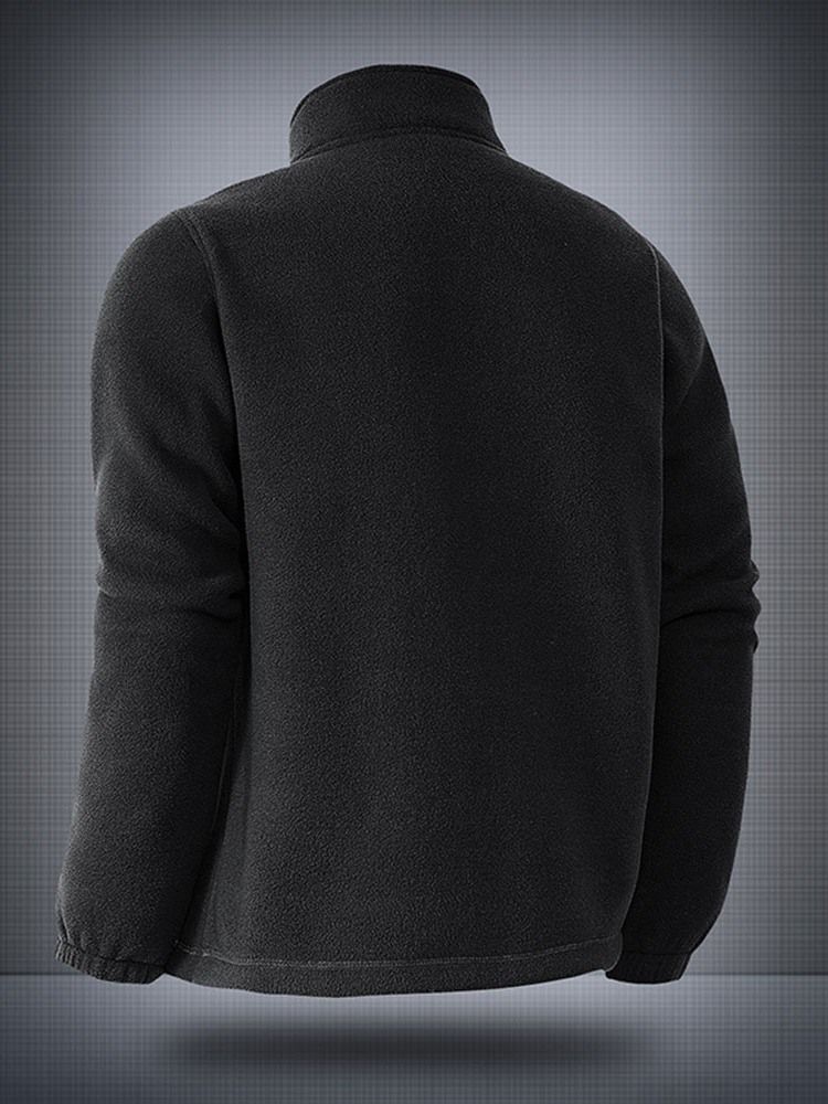 Cardigan Letter Fleece Huvtröjor Med Dragkedja För Vinter