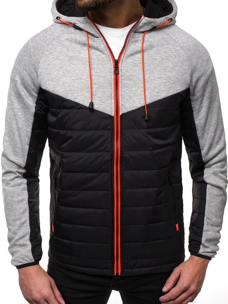 Cardigan Patchwork Color Block Hoodies Casual Hoodies