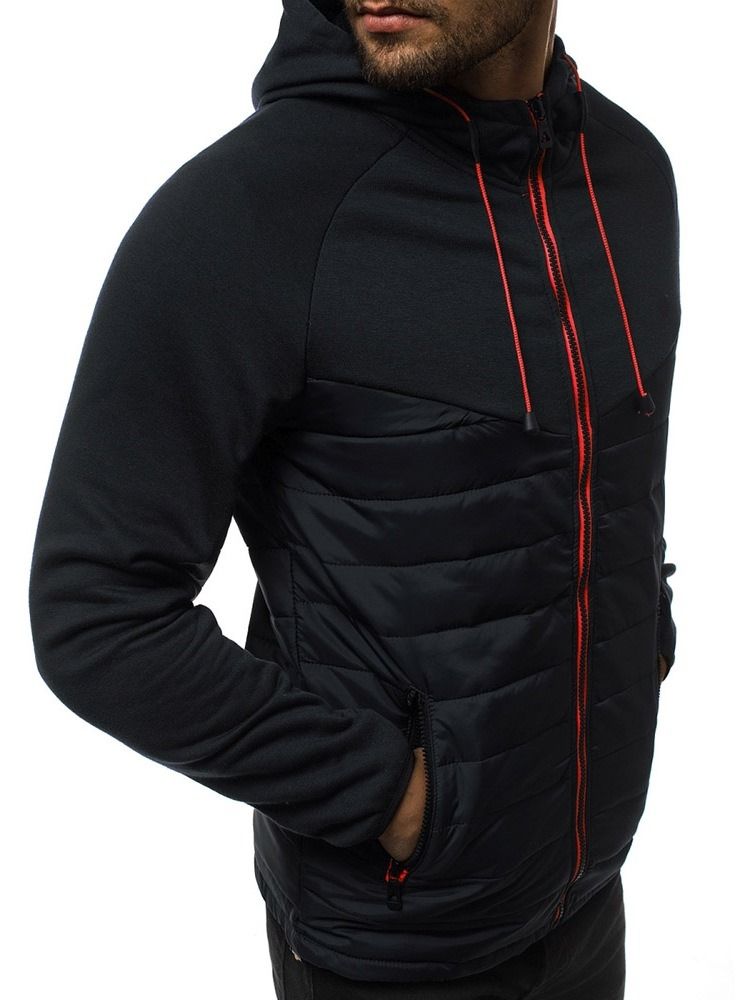 Cardigan Patchwork Color Block Hoodies Casual Hoodies