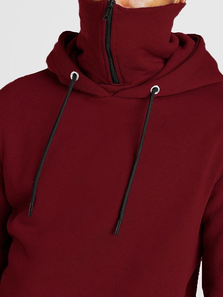 Enkel Tröja I Fleece Slimmade Europeiska Huvtröjor