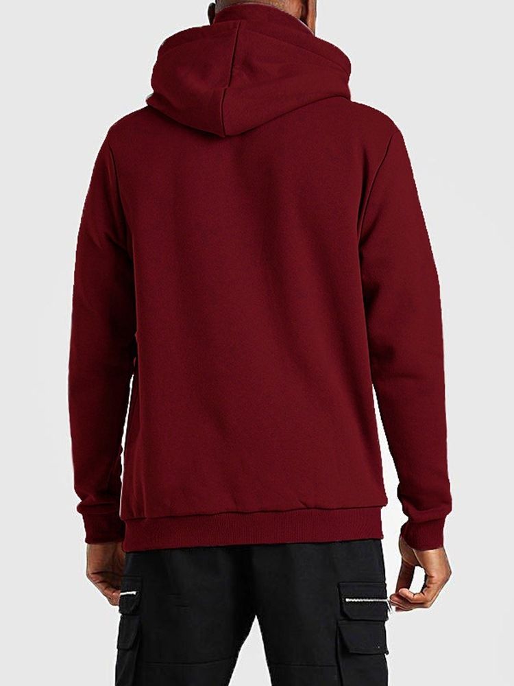 Enkel Tröja I Fleece Slimmade Europeiska Huvtröjor