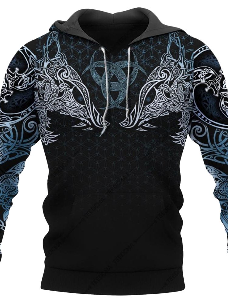 Färgblock Pullover Print Spring Slim Hoodies