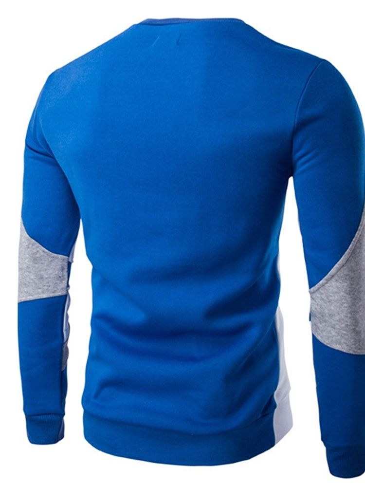 Herrtröja Colour Block Patchwork Pullover Fall Hoodies