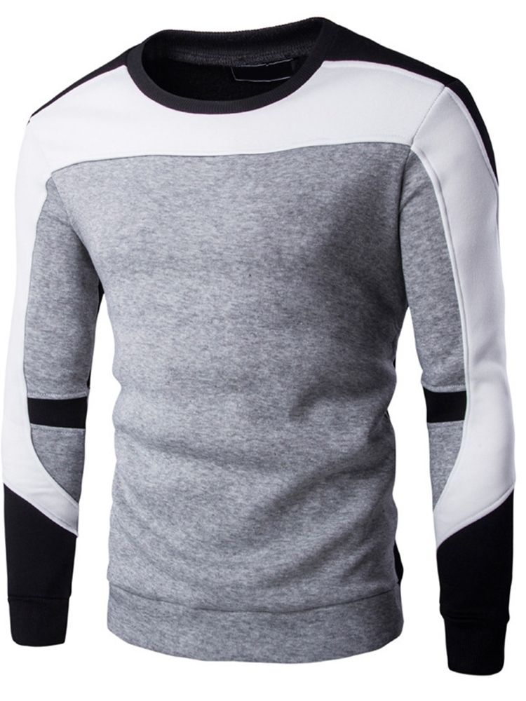 Herrtröja Colour Block Patchwork Pullover Fall Hoodies