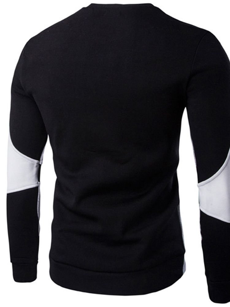 Herrtröja Colour Block Patchwork Pullover Fall Hoodies