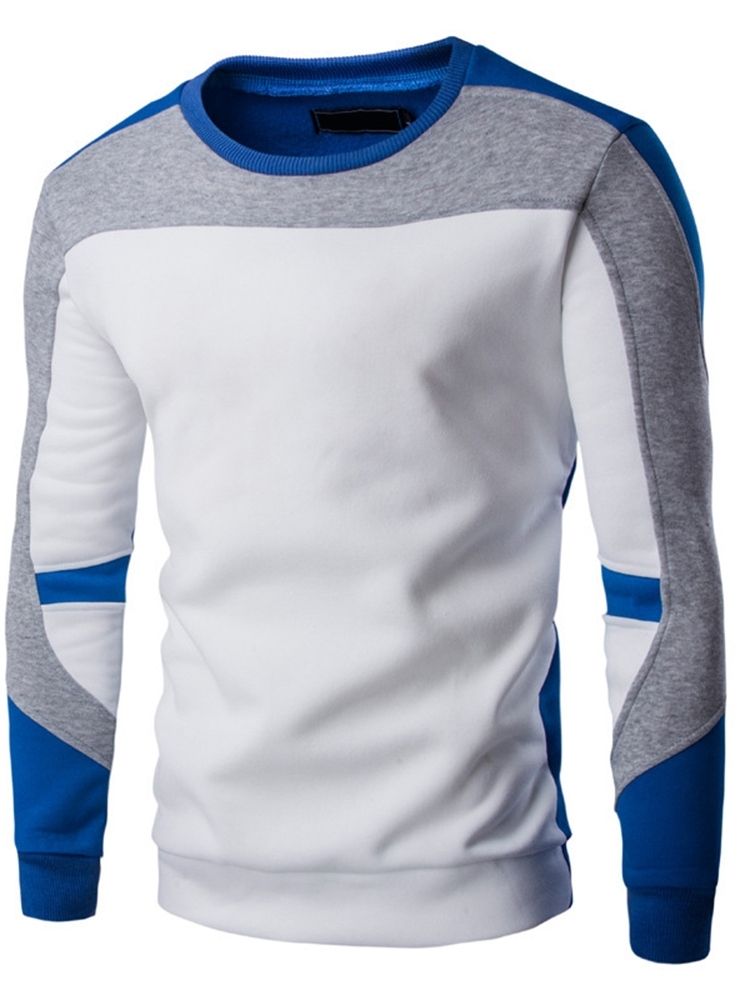 Herrtröja Colour Block Patchwork Pullover Fall Hoodies