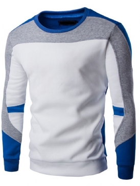 Herrtröja Colour Block Patchwork Pullover Fall Hoodies
