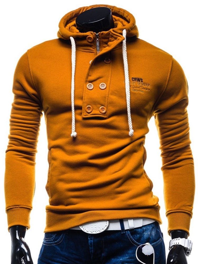 Letter Pullover Slimma Huvtröjor För Män
