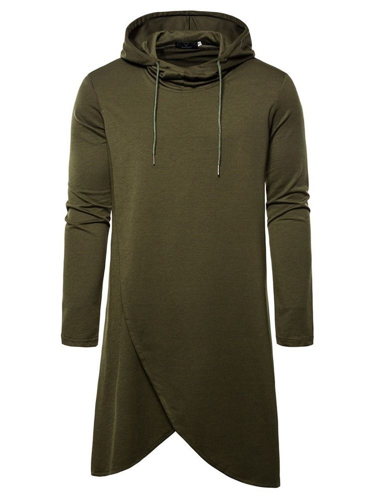 Mode Enfärgad Pullover Huvtröjor För Män