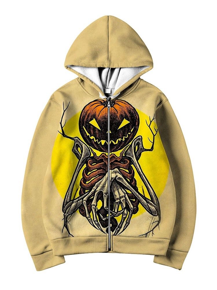 Pocket Skull Cardigan Fall European Hoodies