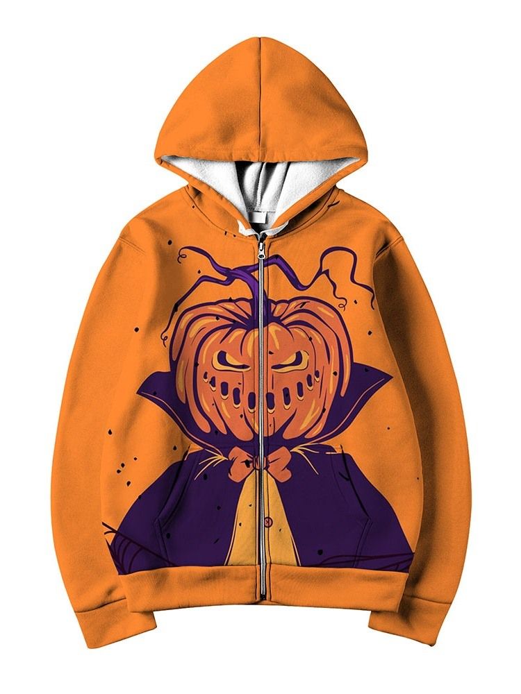 Pocket Skull Cardigan Fall European Hoodies