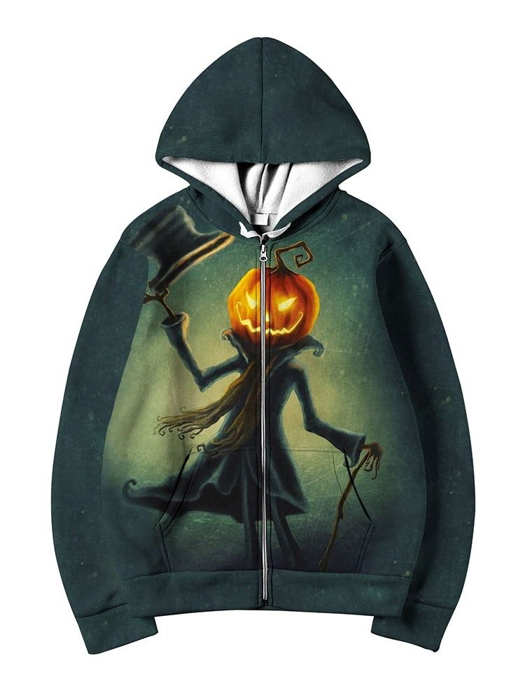 Pocket Skull Cardigan Fall European Hoodies