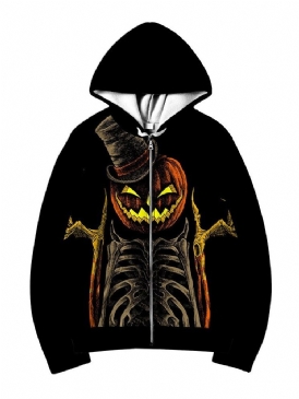 Pocket Skull Cardigan Fall European Hoodies