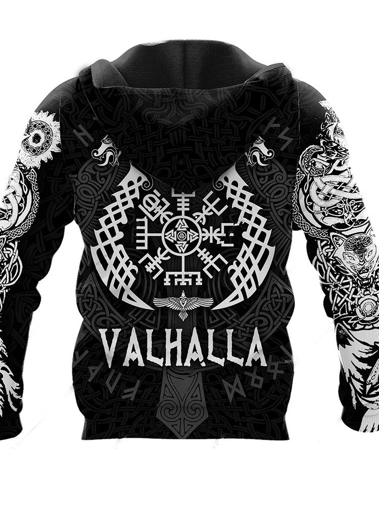 Print Cardigan Cartoon Raka Hoodies För Män