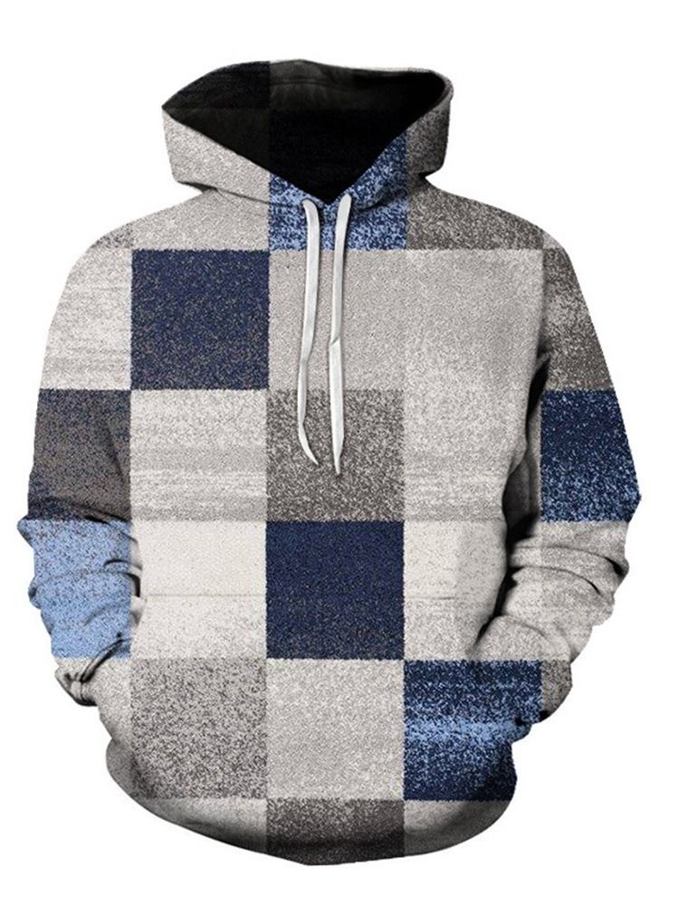 Pullover Color Block Patchwork Modetröja Lösa Hoodies