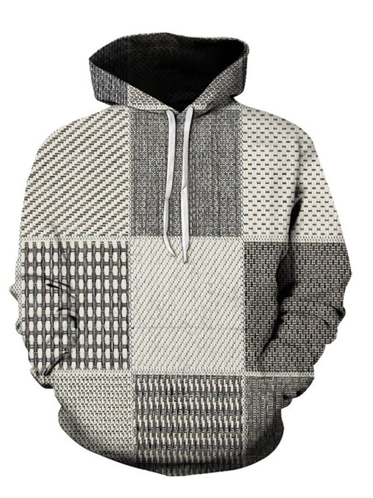 Pullover Color Block Patchwork Modetröja Lösa Hoodies