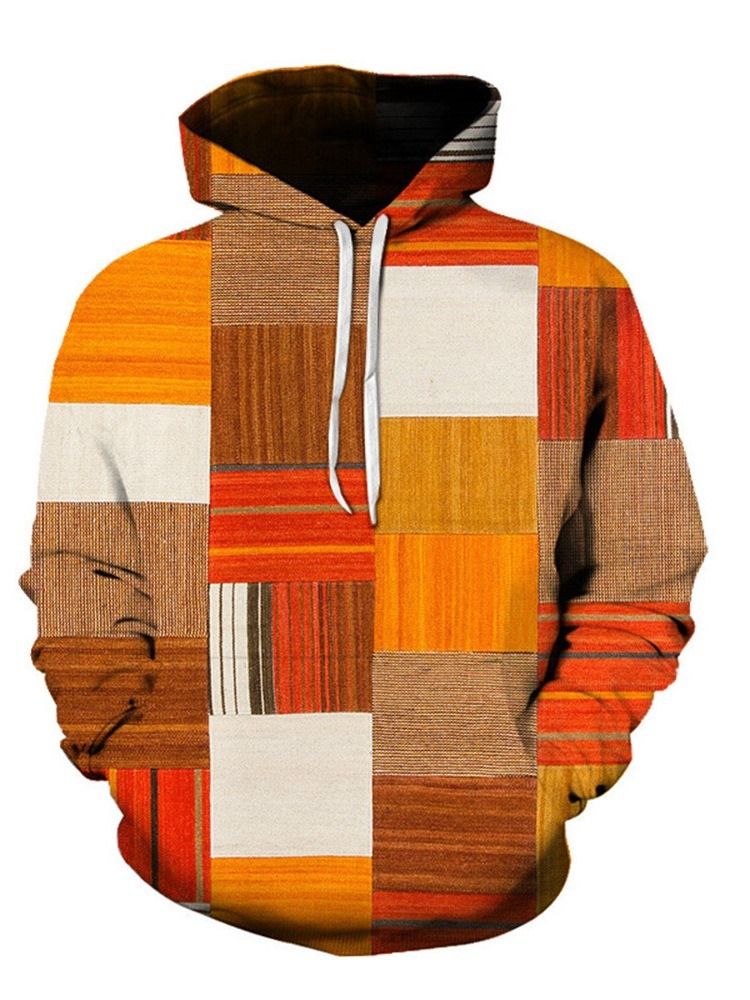 Pullover Color Block Patchwork Modetröja Lösa Hoodies