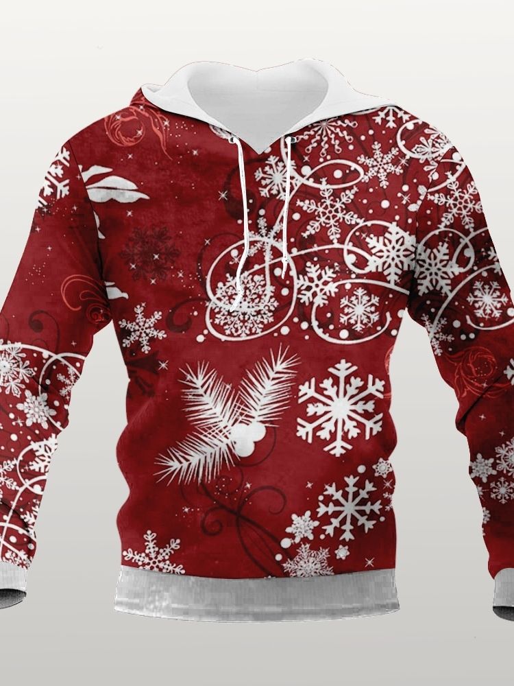 Pullover Med Blommönster Vinter Casual Hoodies