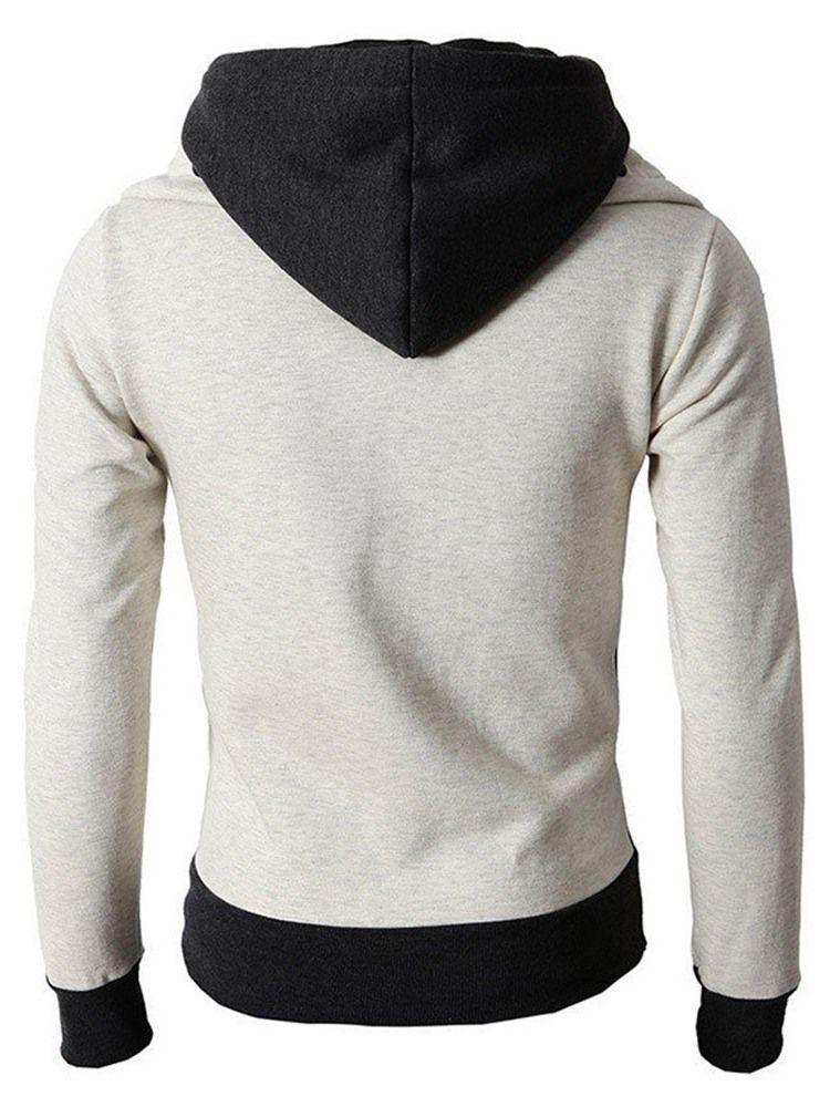 Pullover Tjocka Färgblock Huvtröjor För Herr