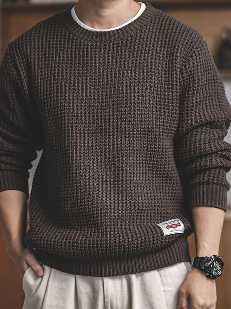 Standard Rund Halsad Fall Casual Tröja