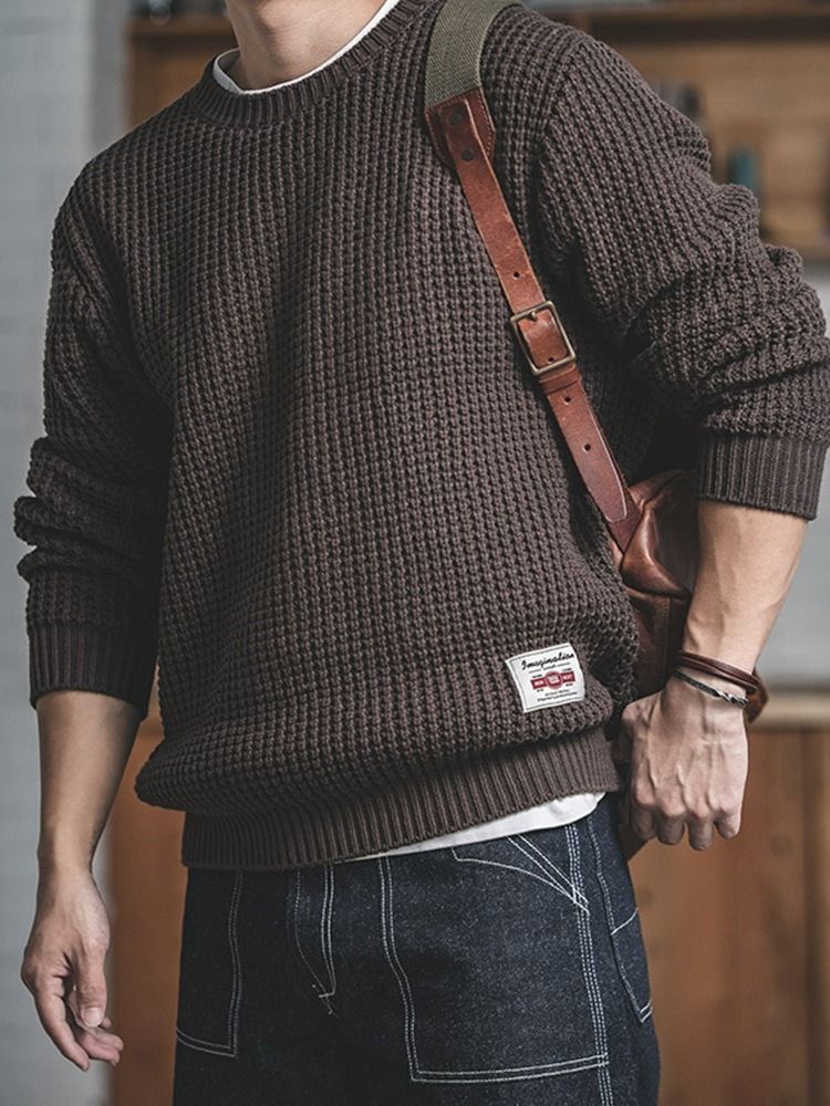 Standard Rund Halsad Fall Casual Tröja