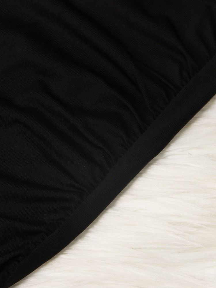 Ärmlös Golvlång Rygglös Pullover Mid Waist Klänning