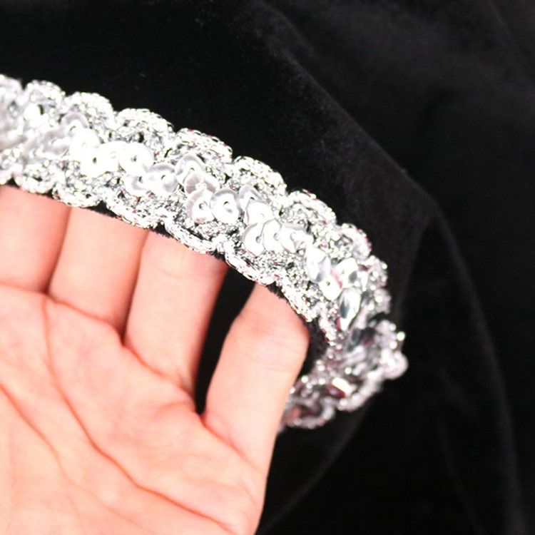 Halv Ärm V-Ringad Rhinestone Mermaid Fall Maxiklänning