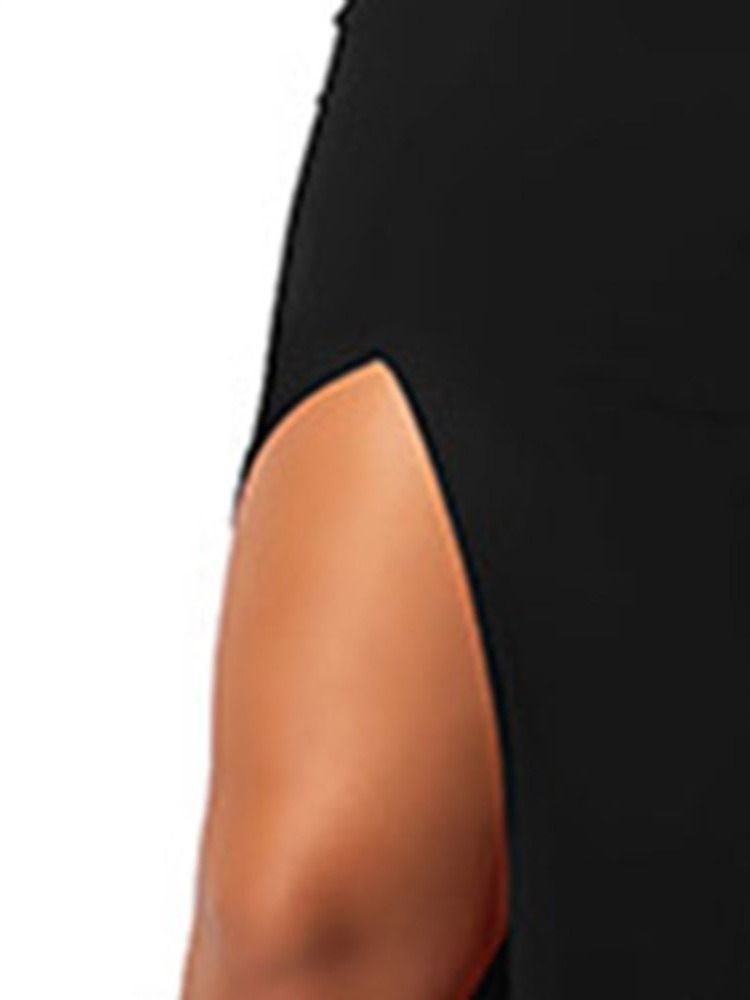 Långärmad Delad Snedkrage Mid Waist Pullover Klänning