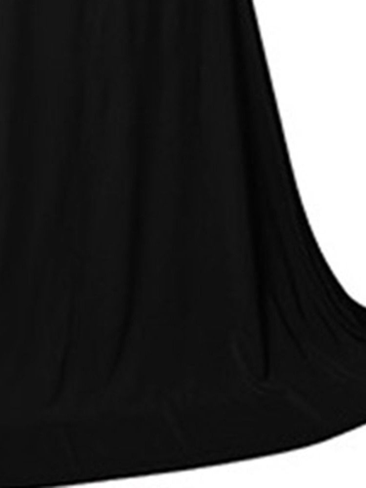 Långärmad Delad Snedkrage Mid Waist Pullover Klänning