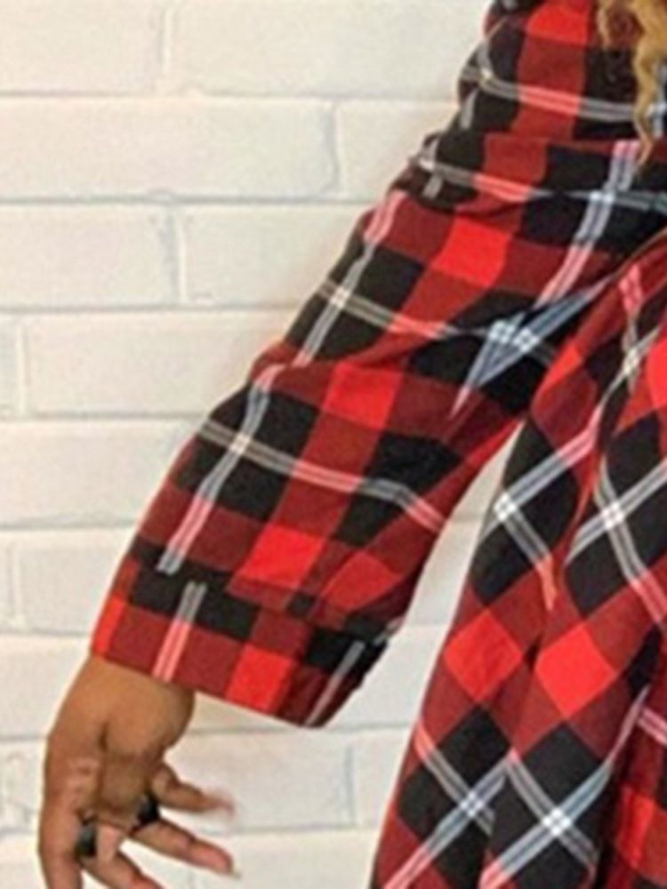 Långärmad Lapel-Snörning Asymmetrisk Damklänning