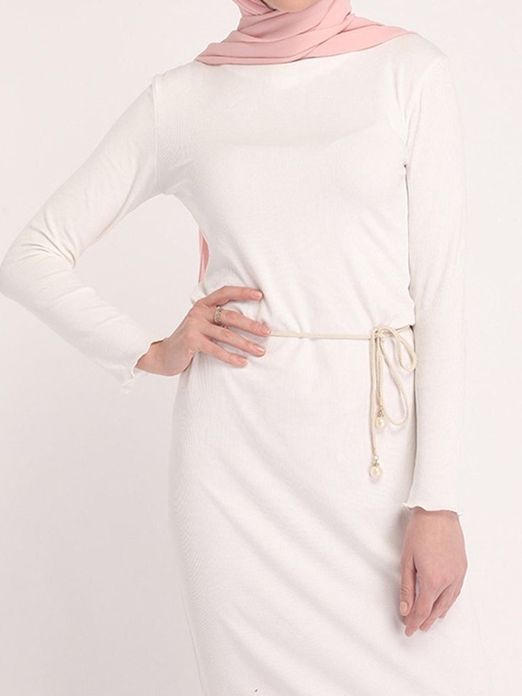 Nine Points Sleeve Stand Krage Ankellång Höst Bodycon Klänning För Kvinnor