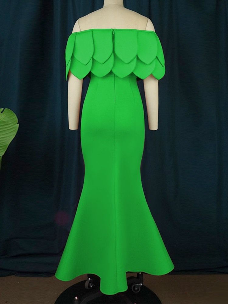 Off Shoulder Half Sleeve Golvlång Fashion Mermaid Maxiklänning