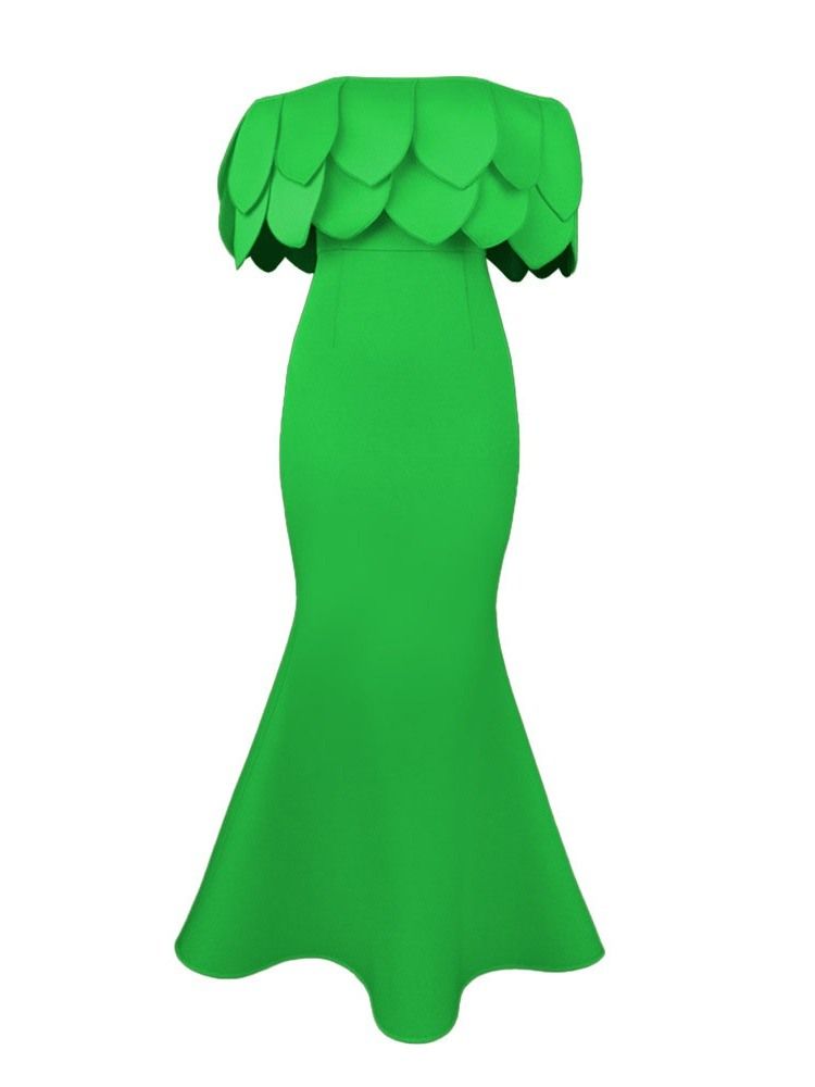 Off Shoulder Half Sleeve Golvlång Fashion Mermaid Maxiklänning