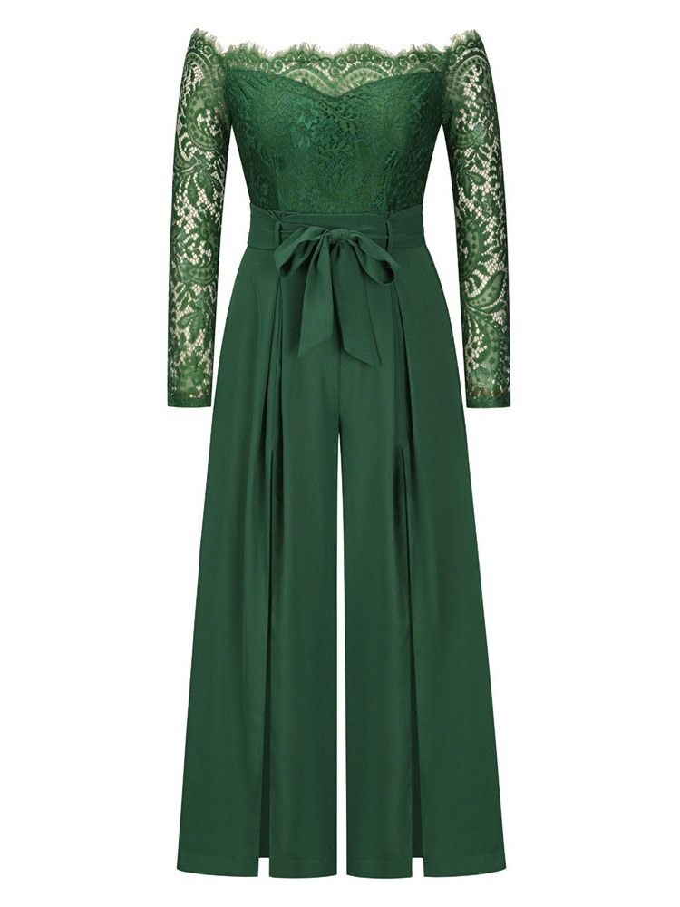 Vanlig Kontor Dam Hög Midja Fullängd Slim Jumpsuit