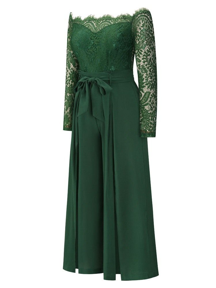 Vanlig Kontor Dam Hög Midja Fullängd Slim Jumpsuit