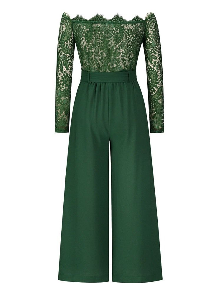 Vanlig Kontor Dam Hög Midja Fullängd Slim Jumpsuit