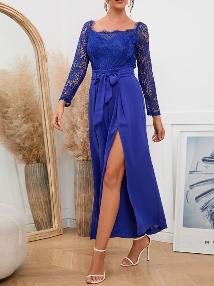 Vanlig Kontor Dam Hög Midja Fullängd Slim Jumpsuit