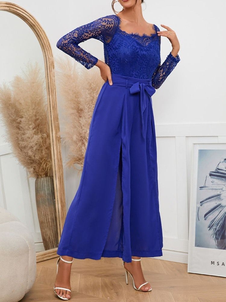 Vanlig Kontor Dam Hög Midja Fullängd Slim Jumpsuit