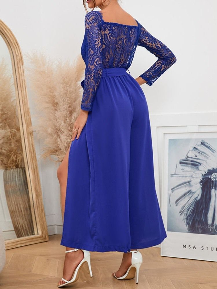 Vanlig Kontor Dam Hög Midja Fullängd Slim Jumpsuit