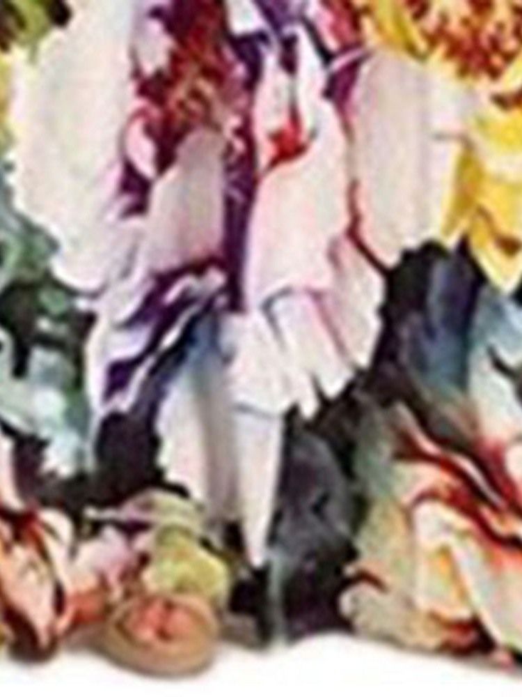 Bowknot Off Shoulder Half Sleeve Print Expansion Klänning