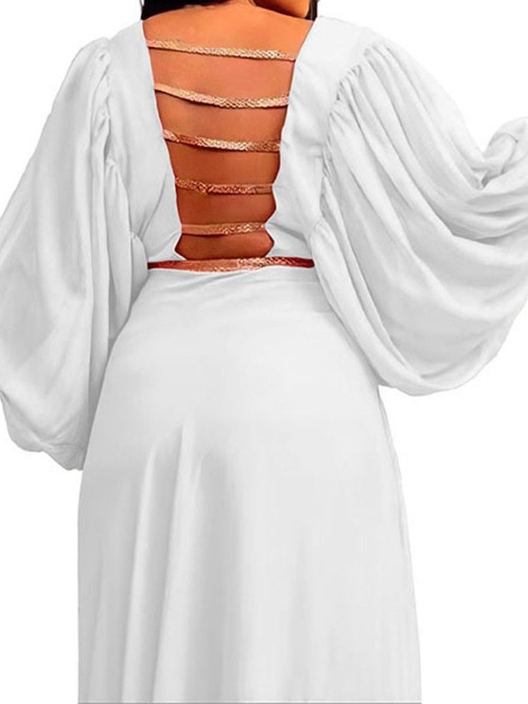 Golvlång Rundhalsad Långärmad Fashion Spring Maxi Klänning