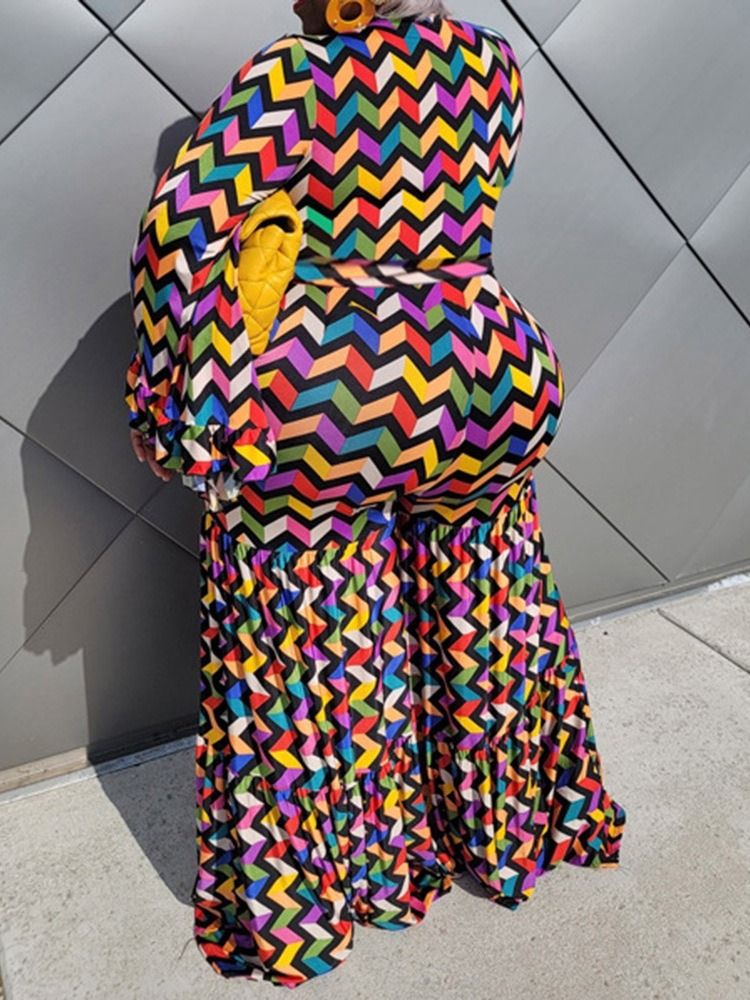 Mode Hellängd Spets Hög Midja Lös Jumpsuit