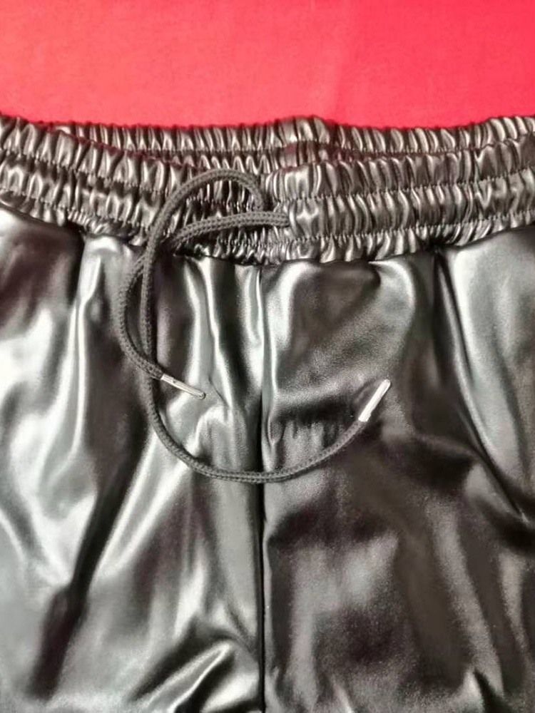 Patchwork Vanligt Slim Full Längd Mid Waist Casual Dambyxor