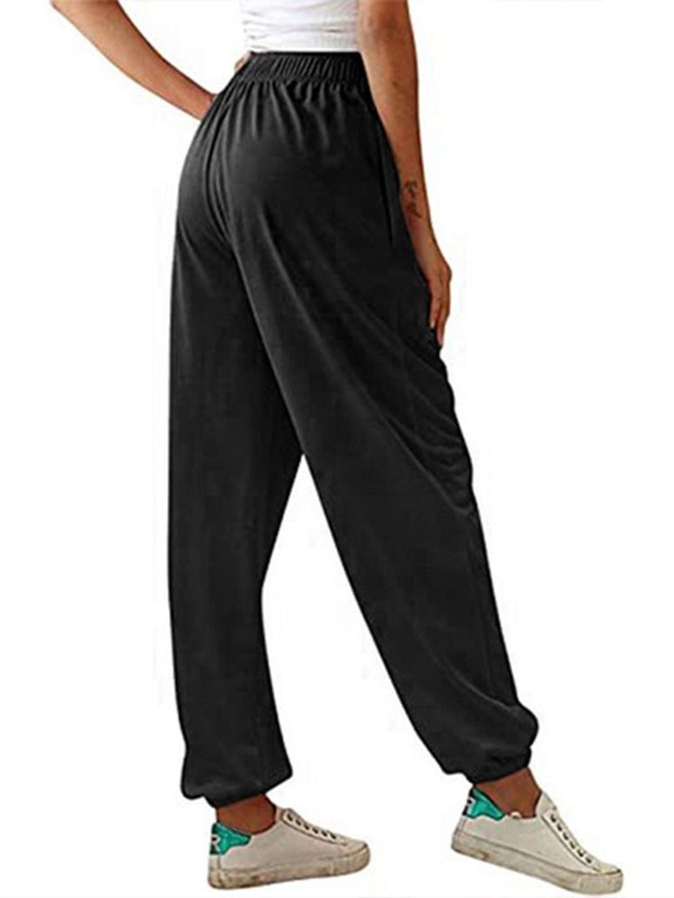 Pocket Slim Plain Full Längd Pencil Pants Dambyxor