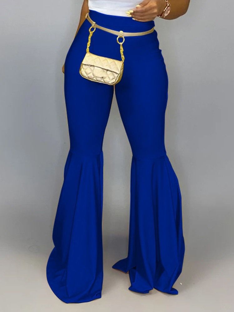 Vanliga Slim Full Längd Bellbottoms Casual Byxor