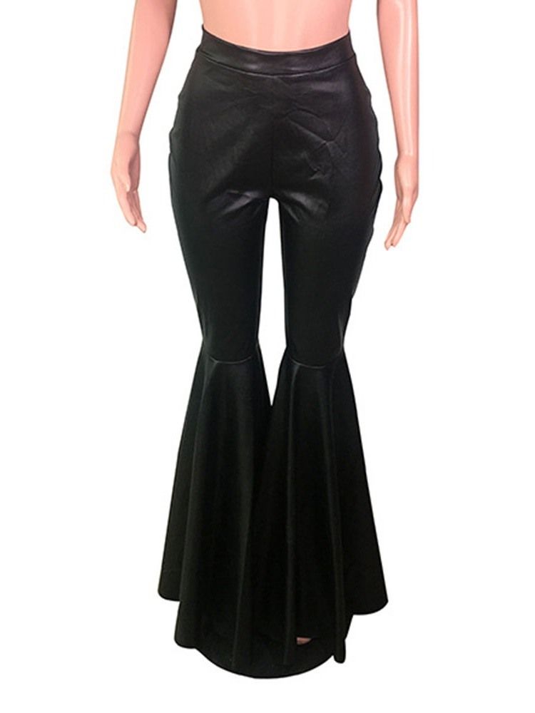 Vanliga Slim Full Längd Bellbottoms Casual Byxor