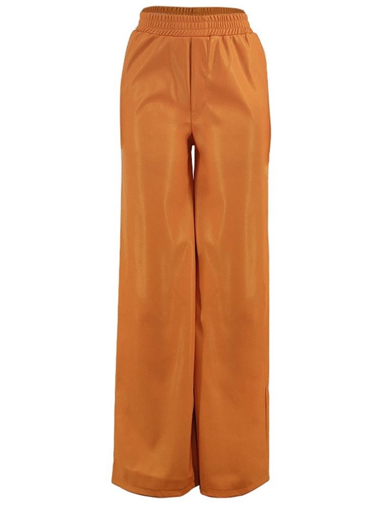 Vanliga Slim Rak Full Längd Casual Byxor